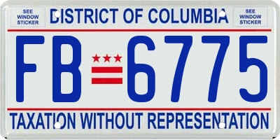 DC license plate FB6775