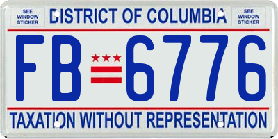 DC license plate FB6776