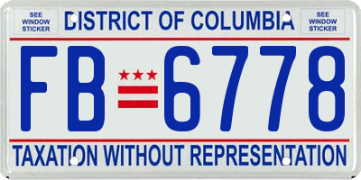 DC license plate FB6778