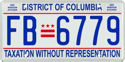 DC license plate FB6779