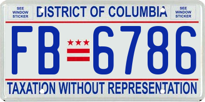 DC license plate FB6786