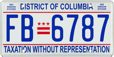 DC license plate FB6787