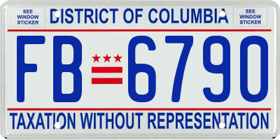 DC license plate FB6790