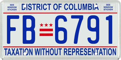 DC license plate FB6791