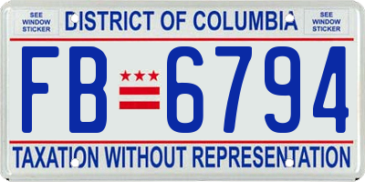 DC license plate FB6794