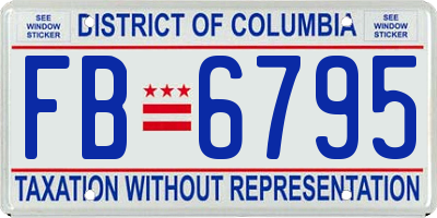 DC license plate FB6795