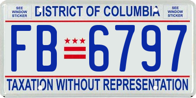 DC license plate FB6797