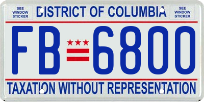 DC license plate FB6800