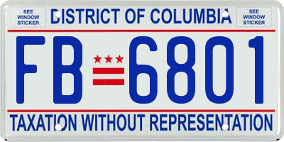 DC license plate FB6801