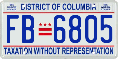 DC license plate FB6805