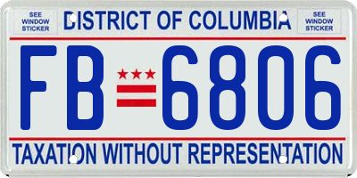 DC license plate FB6806