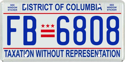 DC license plate FB6808