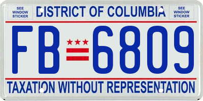 DC license plate FB6809