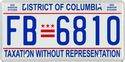 DC license plate FB6810