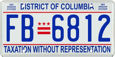 DC license plate FB6812