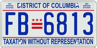 DC license plate FB6813