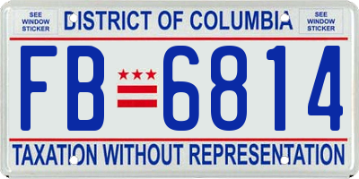 DC license plate FB6814