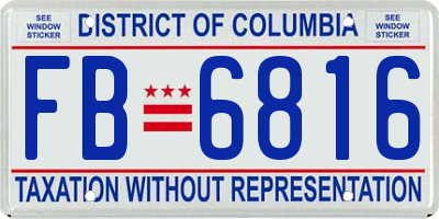 DC license plate FB6816