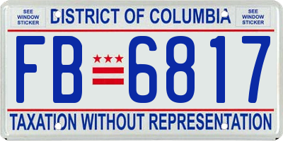 DC license plate FB6817