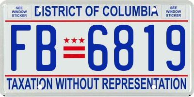 DC license plate FB6819