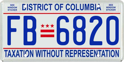 DC license plate FB6820