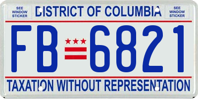 DC license plate FB6821