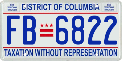 DC license plate FB6822