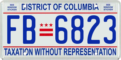 DC license plate FB6823