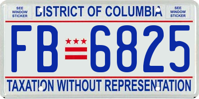 DC license plate FB6825