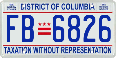 DC license plate FB6826