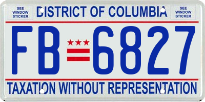 DC license plate FB6827