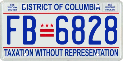 DC license plate FB6828