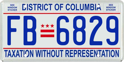 DC license plate FB6829