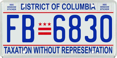 DC license plate FB6830