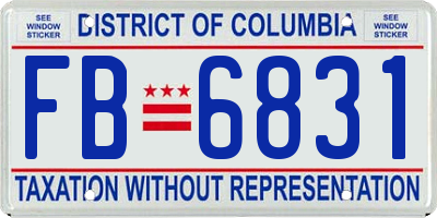 DC license plate FB6831