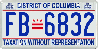 DC license plate FB6832