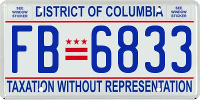 DC license plate FB6833