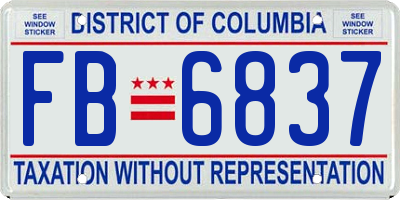 DC license plate FB6837