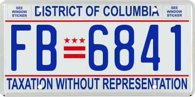 DC license plate FB6841