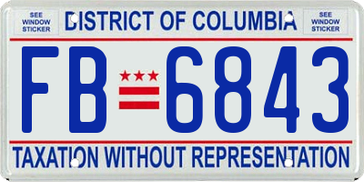 DC license plate FB6843