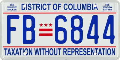 DC license plate FB6844