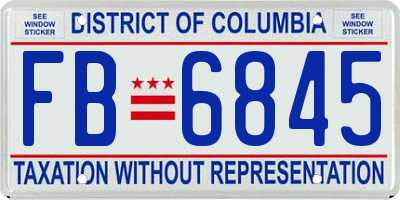 DC license plate FB6845