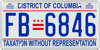 DC license plate FB6846