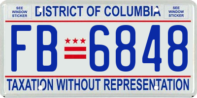 DC license plate FB6848