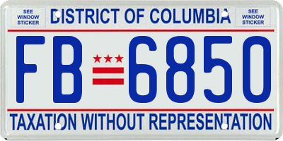 DC license plate FB6850