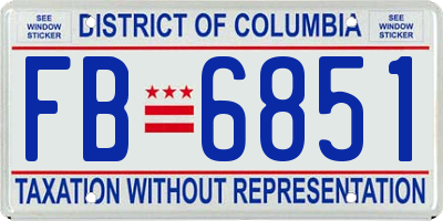 DC license plate FB6851