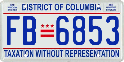 DC license plate FB6853