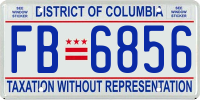 DC license plate FB6856