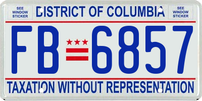 DC license plate FB6857