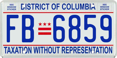 DC license plate FB6859